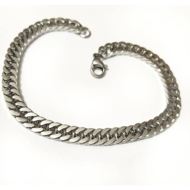 Gelang titanium wanita rantai silver