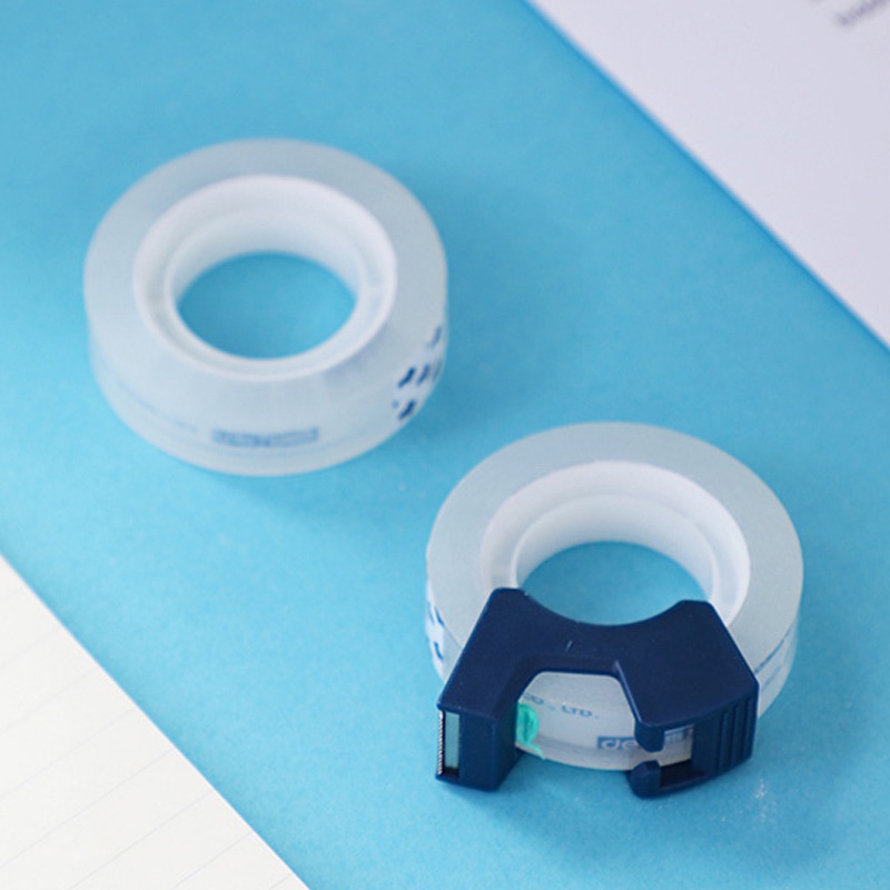 2 Pcs Deli 1.2cm Transparent Tape Small Office Supplies