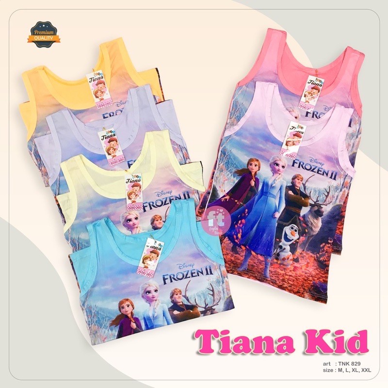 3 Pcs Singlet Tank Top Anak Perempuan 2-10 Th Bahan Katun / Kaos Dalam Singlet Anak Cewek Frozen