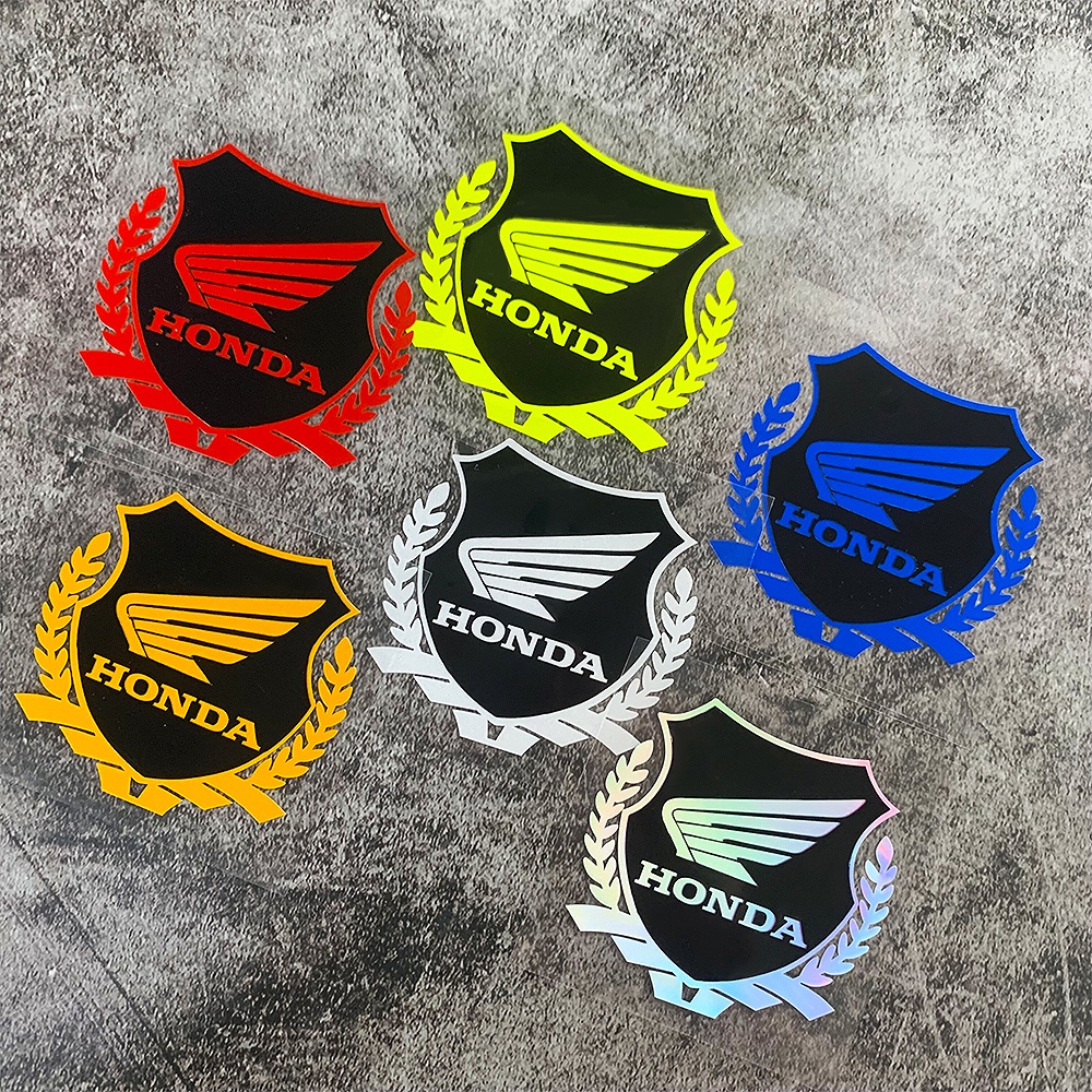 Honda Reflektif Logo Stiker Sayap Emblem Dashboard Fender Stiker Tahan Air Universal Aksesoris Motor Stiker