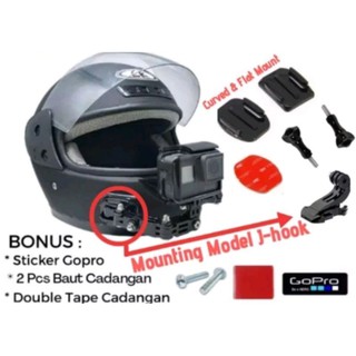 Mounting Helm Helmet Chin Mount Curved Mount Curve Jhook Gopro Xiaomi