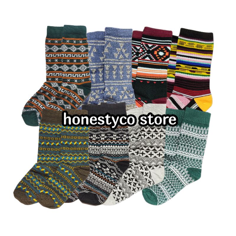 Kaos Kaki Motif Tribal Pria Wanita  HONESTYCO