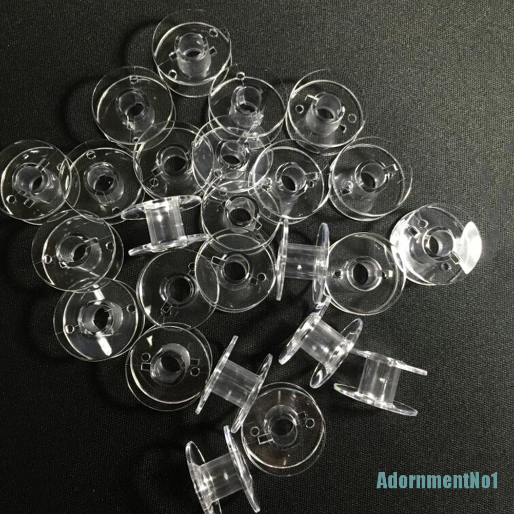 (AdornmentNo1) 20pcs Kumparan Benang Mesin Jahit Bahan Plastik Transparan Untuk Brother / Singer