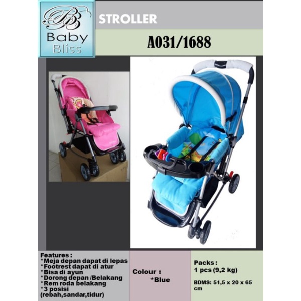 Stroller babybliss 2 in 1 (Bisa Ayunan)