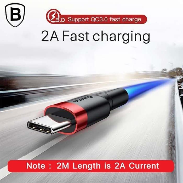 KABEL DATA TYPE-C BASEUS CAFULE CABLE FOR TYPE-C 3A Fast charging 1M/2M