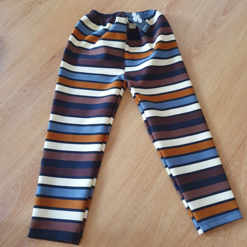 Celana panjang anak perempuan motif salur Celana santai