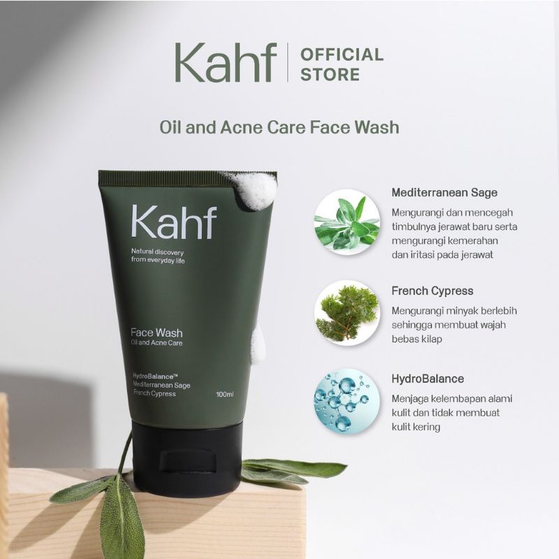 Kahf Men Face Wash 100ml &amp; 50ml | Oil &amp; Acne Control | Skin Energy &amp; Brightening | Oil &amp; Comedo Defense