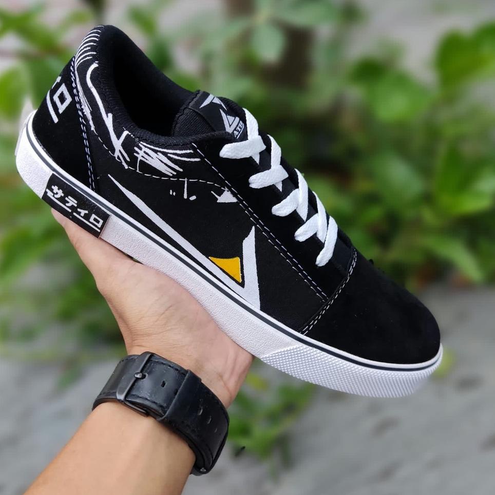 Sale Terbatas Sepatu sneakers grade orijinal spatu sekolah kuliah model Zatiro Ori White Black keren
