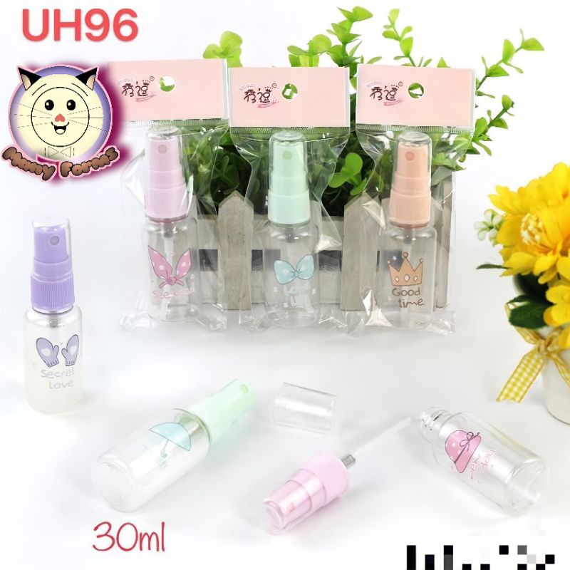 manyforms Botol spray 30ml motif / Botol Pump spray skin care / Botol isi ulang / Botol spray premiu