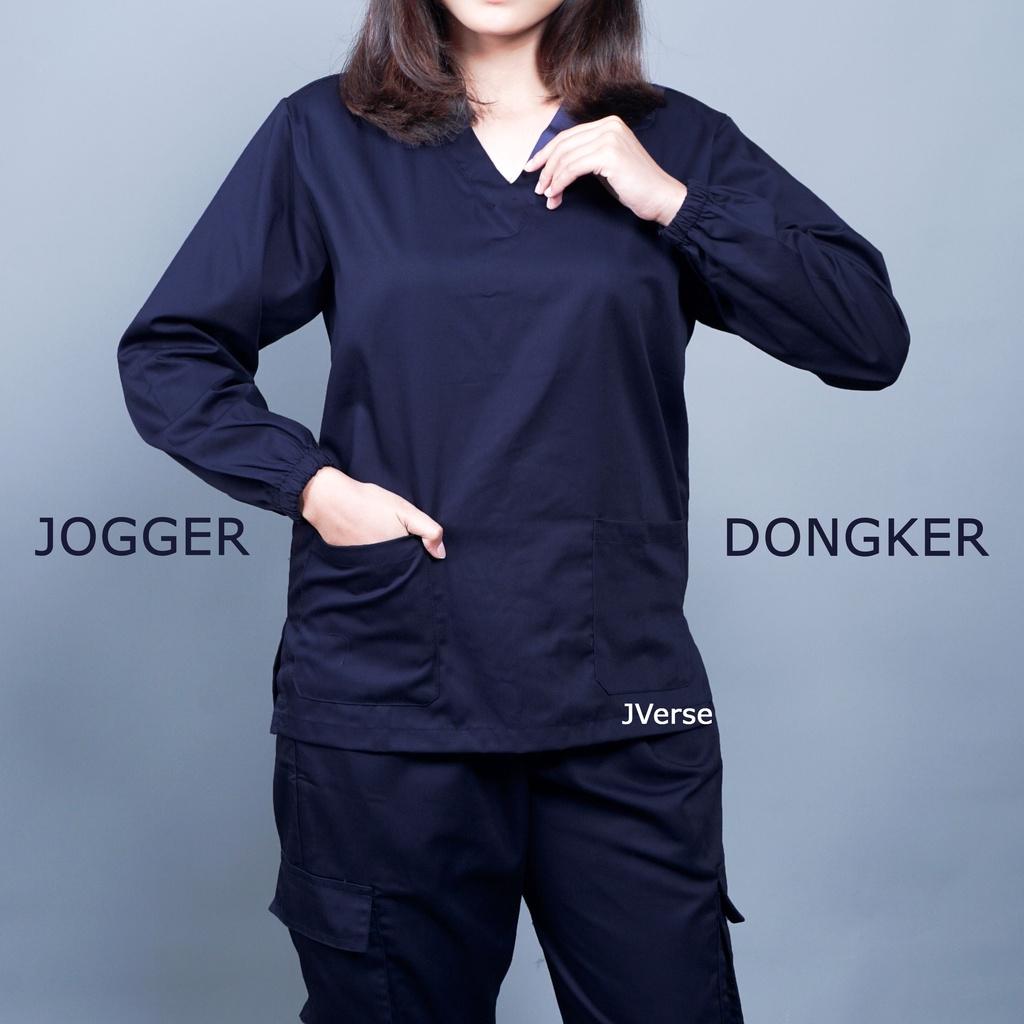 Baju Jaga OK JOGGER Cargo Lengan Panjang Karet DRILL