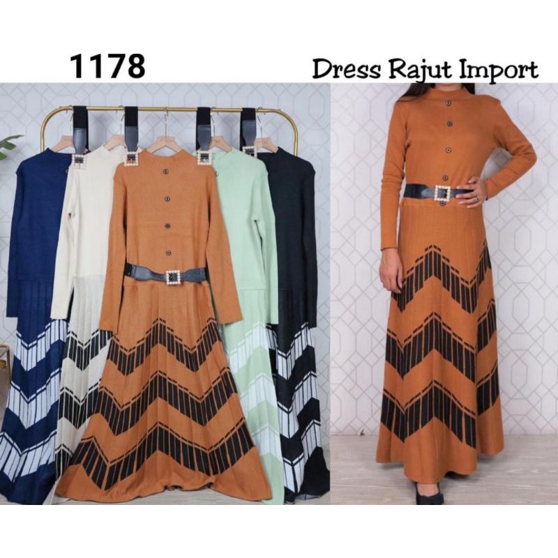 VNS-1178|Gamis rajut import