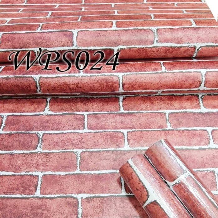 Wallpaper Stiker Walpaper Dinding Batu Bata Merah WPS 024 Walpeper Wolpeper Setiker Rumah Kamar Dapu