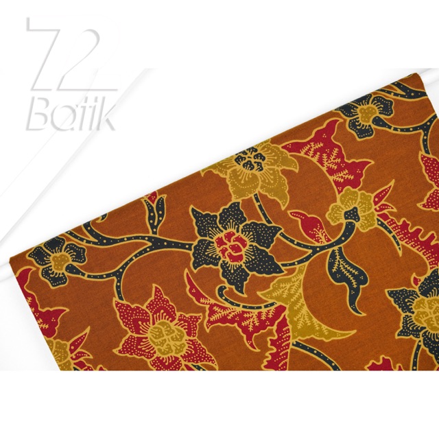 KAIN BATIK PREMIUM Bahan Katun Motif Kembang Warna Coklat Cokelat Choklat 723987 Cap 72 Jarik Jarit Samping Kebat Panjang Batik Katun Modern Premium Bahan Seragam Batik Pernikahan Kantor Keluarga Murah Kamen Jadi Batik Bali Lembaran