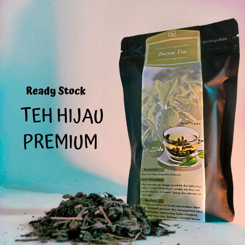 

Baeyou Premium Green Tea / Teh Hijau Organik Alami Kualitas Ekspor 75 gram