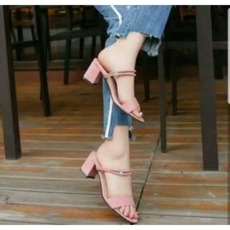 High heels wanita 4cm bandua tali