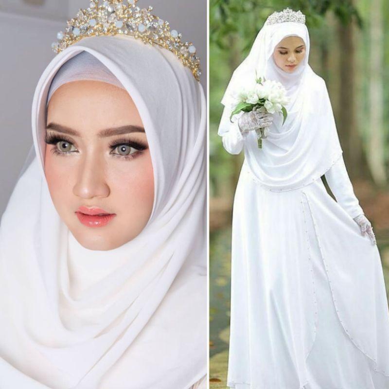 CUSTOM SIZE Hijab Akad Pengantin By Adelus