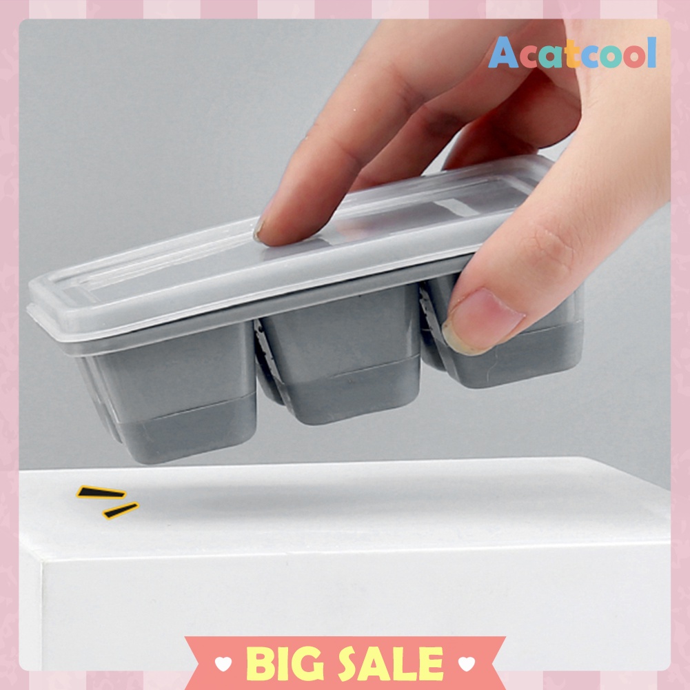 Silicone Square Ice Cube Mold with Lid DIY Desert Ice Tray Mould Accessory