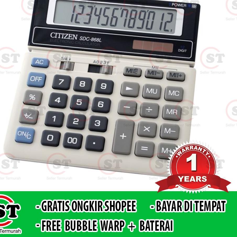 

Terlaris Kalkulator Citizen ORIGINAL SDC 868 L - Calculator DeskMeja Kantor SDC 868L Asli Sdc 868l