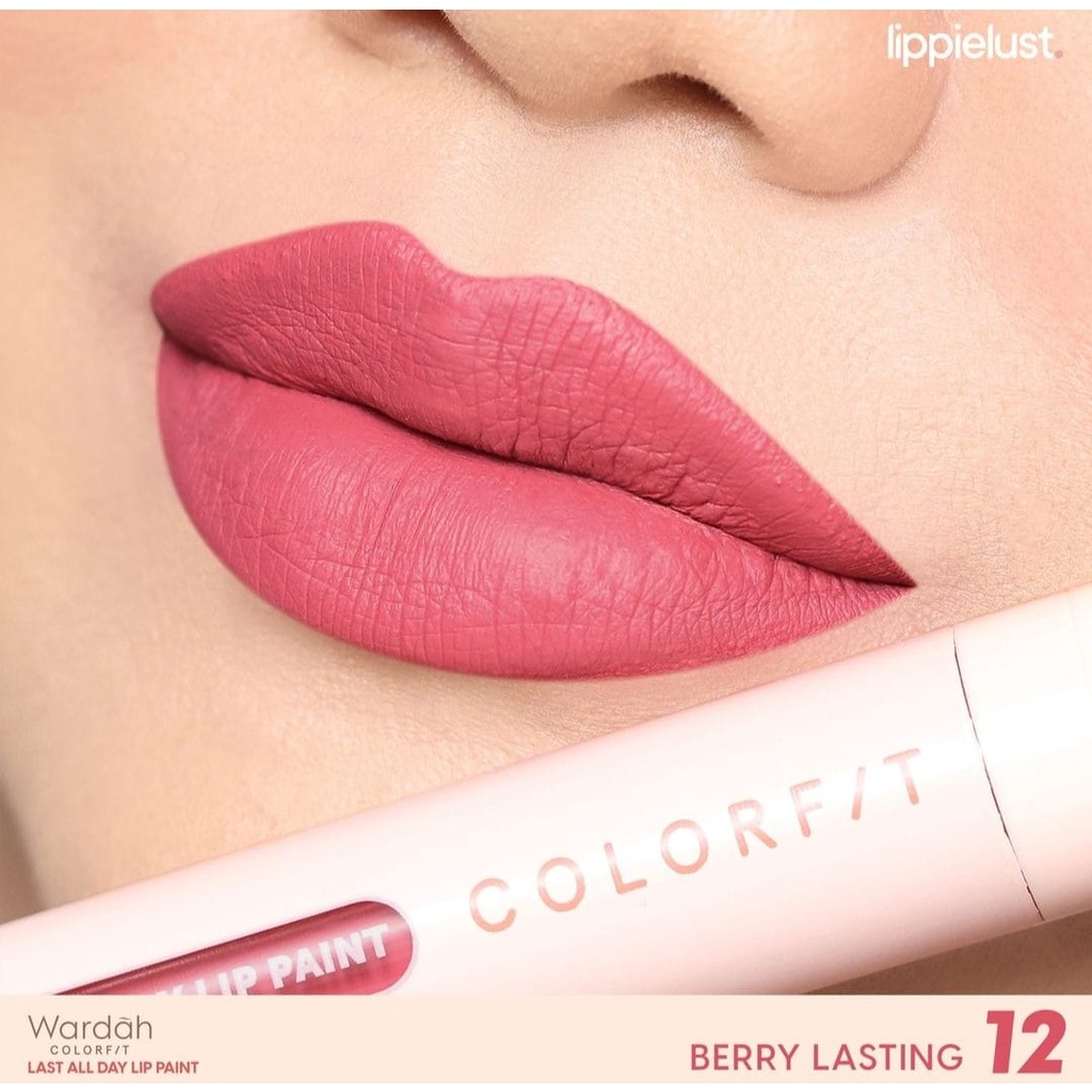 NEW SHADES !!! WARDAH Colorfit Last All Day Lip Paint No. 12 - Berry Lasting 4.2 gr