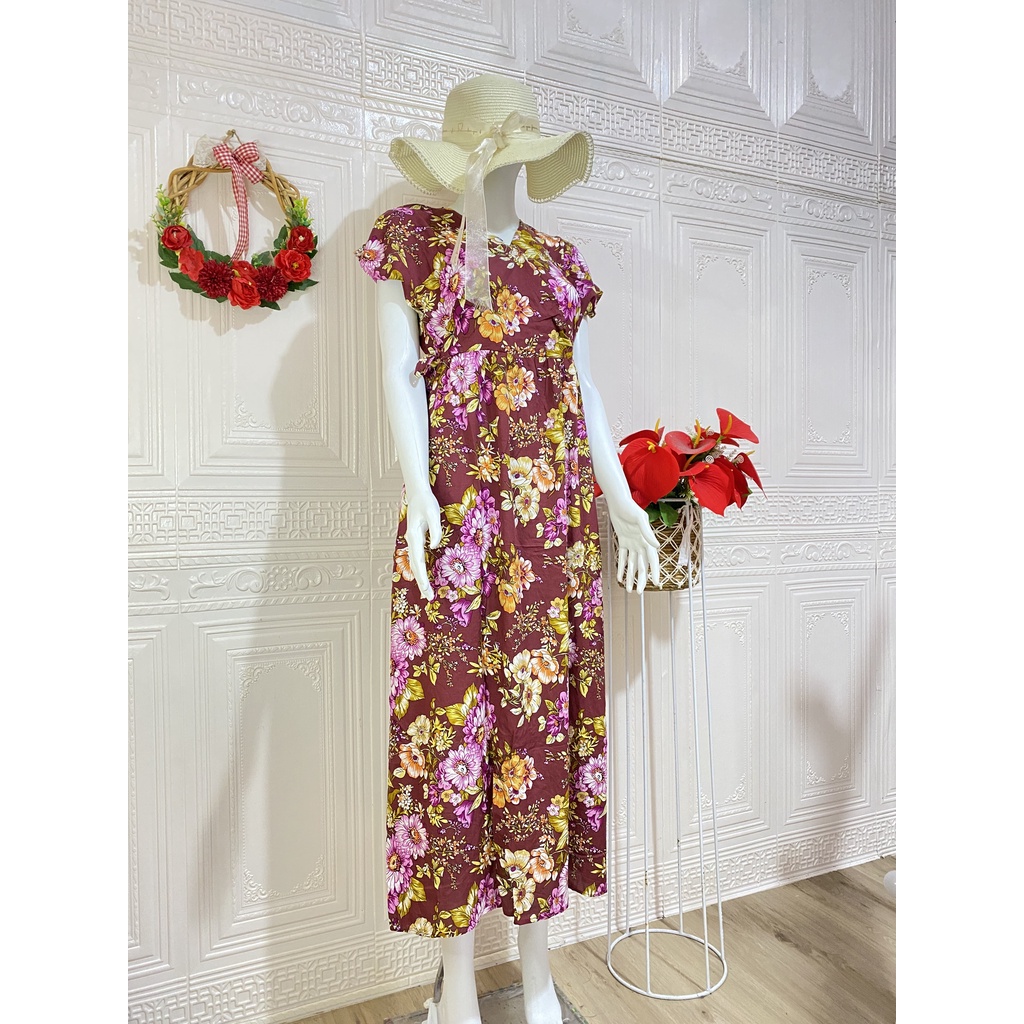 DASTER KIMONO PANJANG / KIMONO TALI SAMPING BUSUI KEKINIAN-K-Flowers M