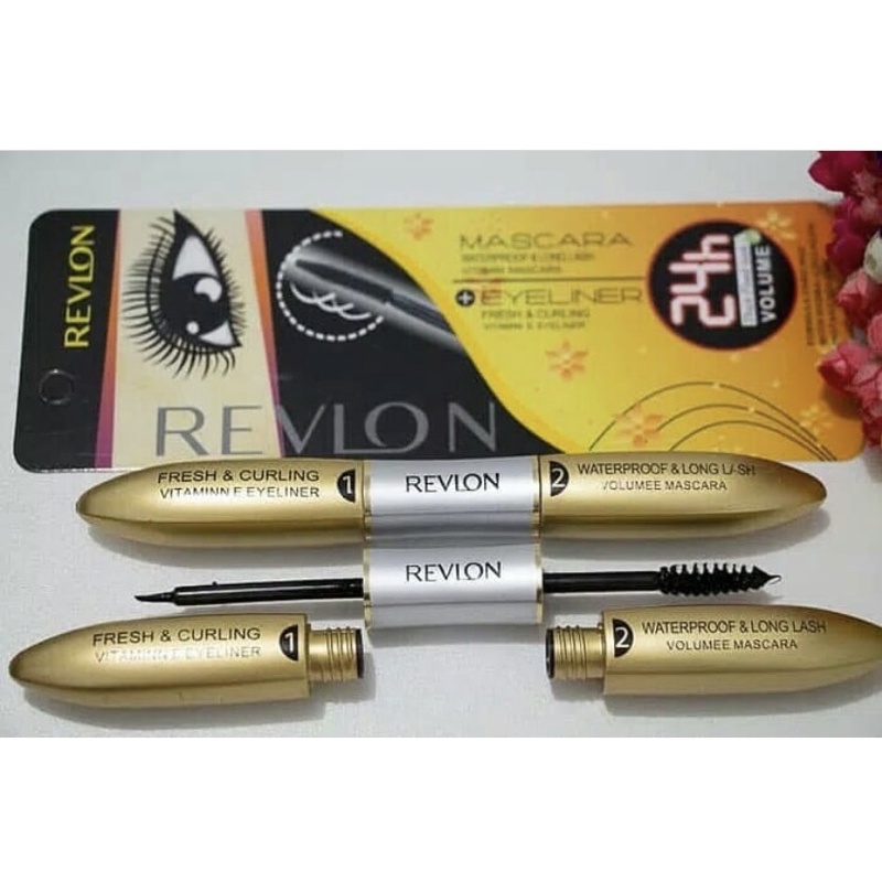 [Termurah] Mascara dan Eyeliner Maybelline / Revlon 2 in 1 waterproof