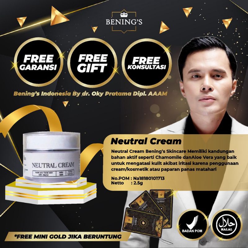 NEUTRAL CREAM ISI 2.5GR BENINGS SKINCARE DR. OKY PRATAMA
