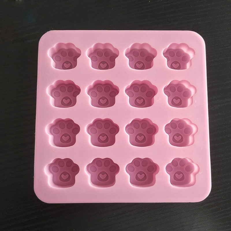 SIY  16-Cavity Silicone Paw Print Mold Animal Palw Resin Mold Dog Cat Footprint Molds