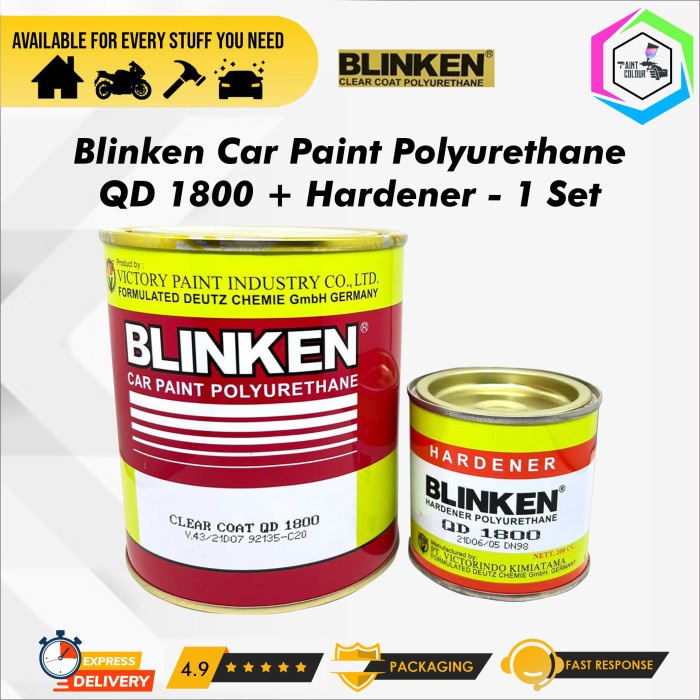 Blinken Polyurethane QD 1800 Clear Coat Vernish+Hardener - 1 SET