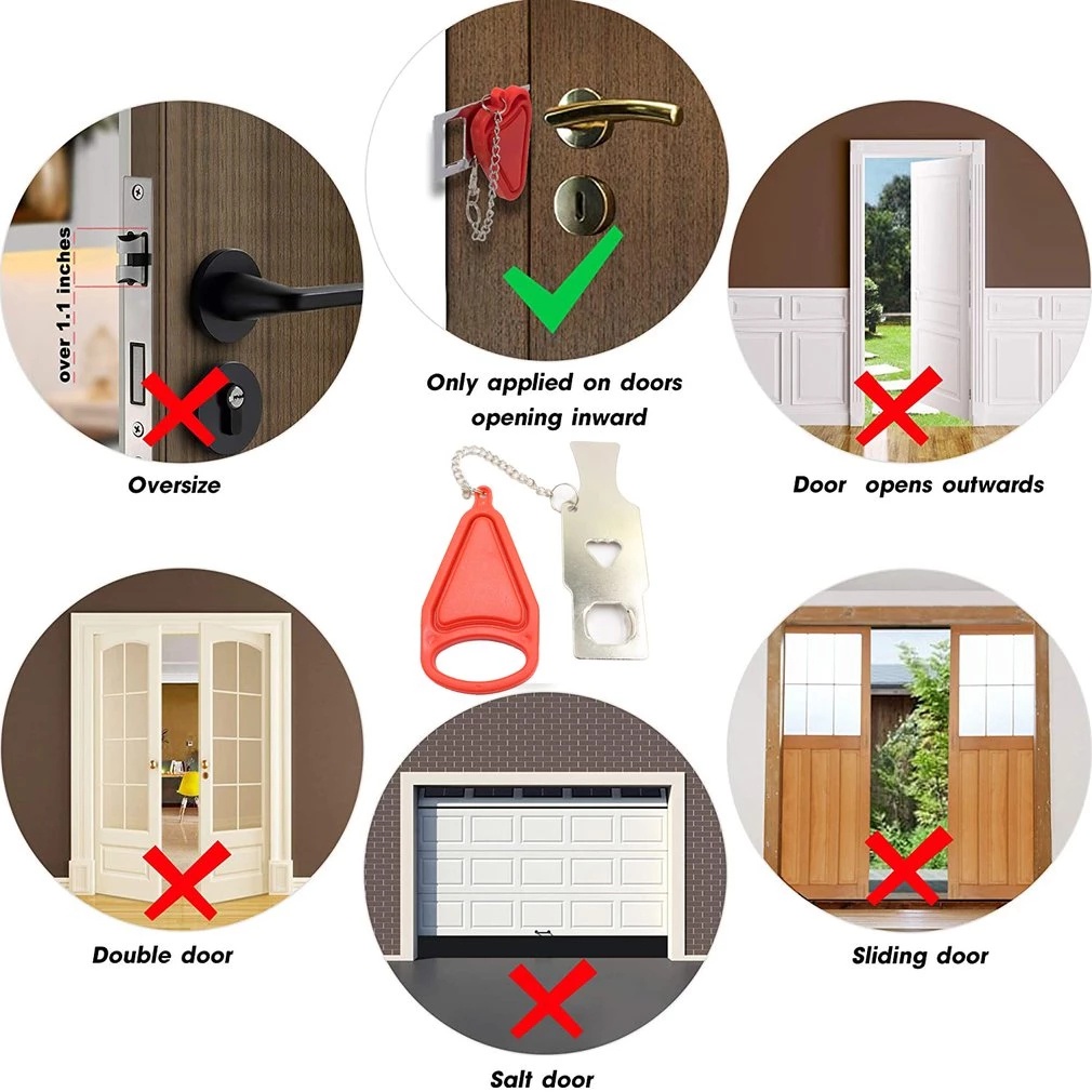 Kunci Pintu Manual Portabel Untuk Keamanan Apartemen Hotel