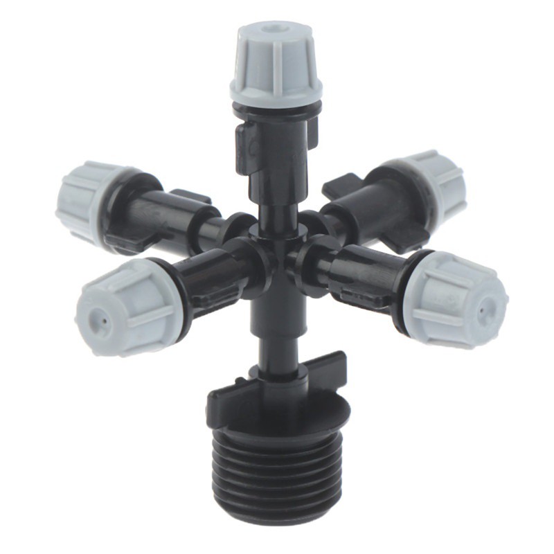 Crystalcove12 Sprayer Nozzle Kabut Lima Arah Dengan Konektor Drat 1/2 Inch Untuk Kandang Ayam