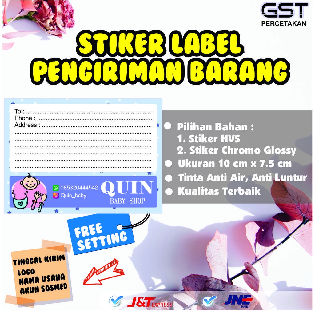 

Sticker label pengiriman olshop custom / label pengiriman olshop