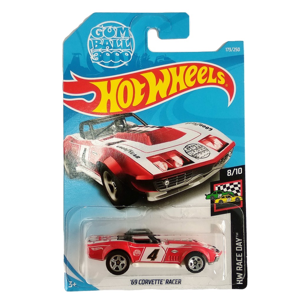 Hot Wheels 69 Corvette Racer Merah HW Race Day Mainan Mobil Hotwheels