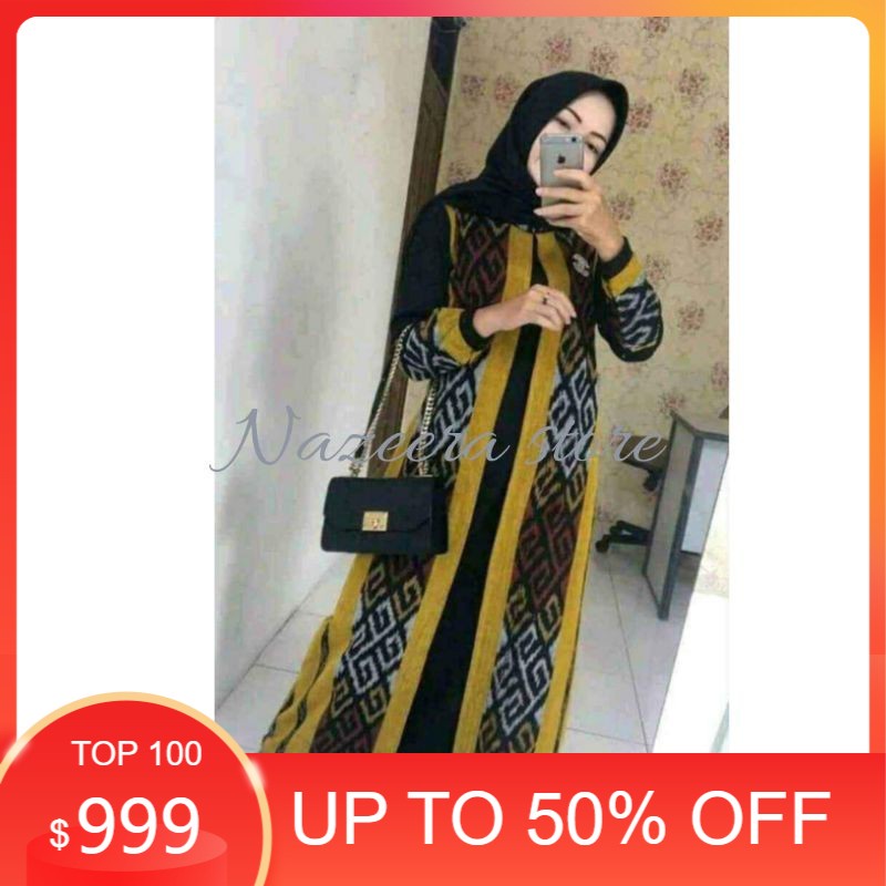 ZH gamis tenun etnik / gamis tenun / gamis muslim tenun / baju tenun / gamis etnik / abaya tenun / s