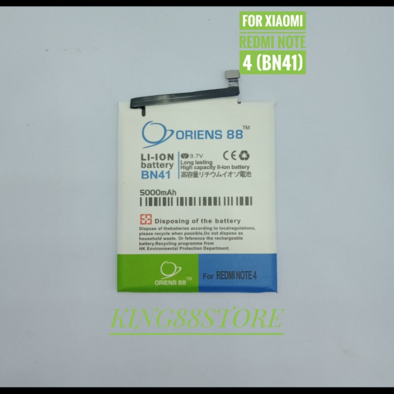 BATTERY BATTERAI BATRE DOUBLE POWER ORIENS88 FOR XIAOMI REDMI NOTE 4 BN41