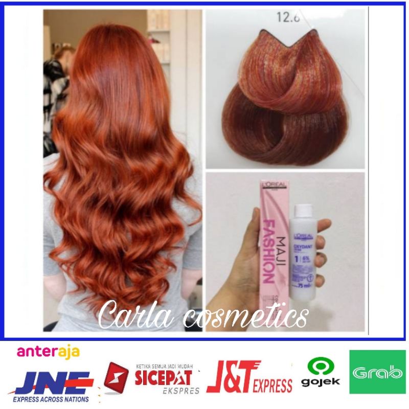 cat rambut Loreal majifashion 12.6 + oxidant L'oreal 75ml / pewarna rambut Loreal majifashion / hair