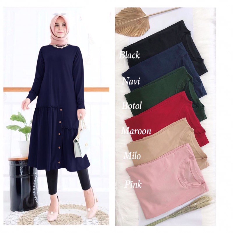 FURLA Tunik - Tunik Babyterry Import LD100 / Long Tunik / Tunik Babyterry Stretch / R.3 - 193-5334