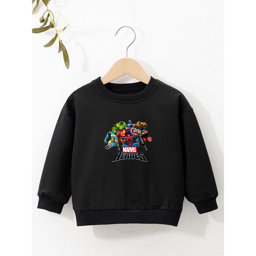 sweater anak laki laki usia 2 - 12 tahun jaket switer crewneck marvel hero