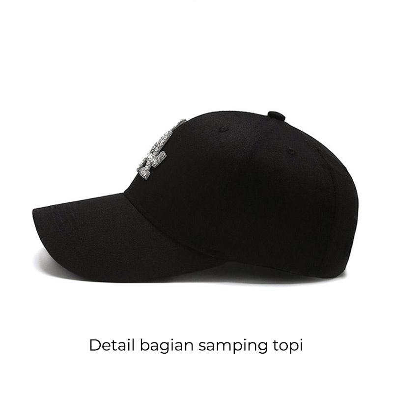 Topi Pria Wanita Baseball Korea Cap Model LA Kristal Fashion Olahraga BSAB