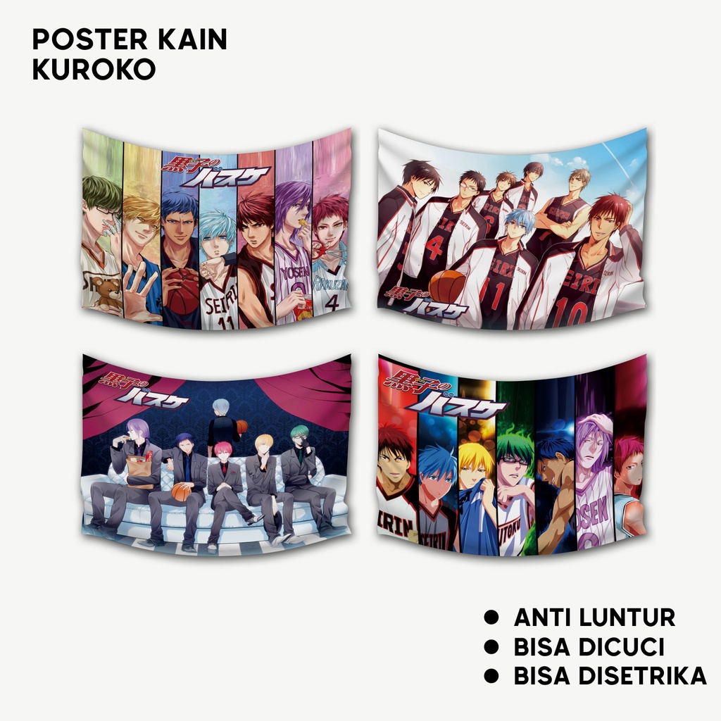 POSTER KAIN BENDERA JUMBO AESTETIK DEKORASI KAMAR EDISI Kuroko no Basket