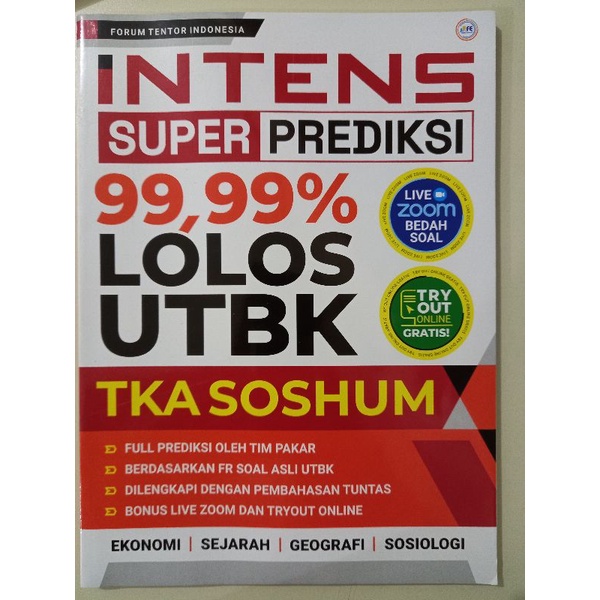 buku INTENS SUPER PREDIKSI 99,99% LOLOS UTBK TKA SOSHUM