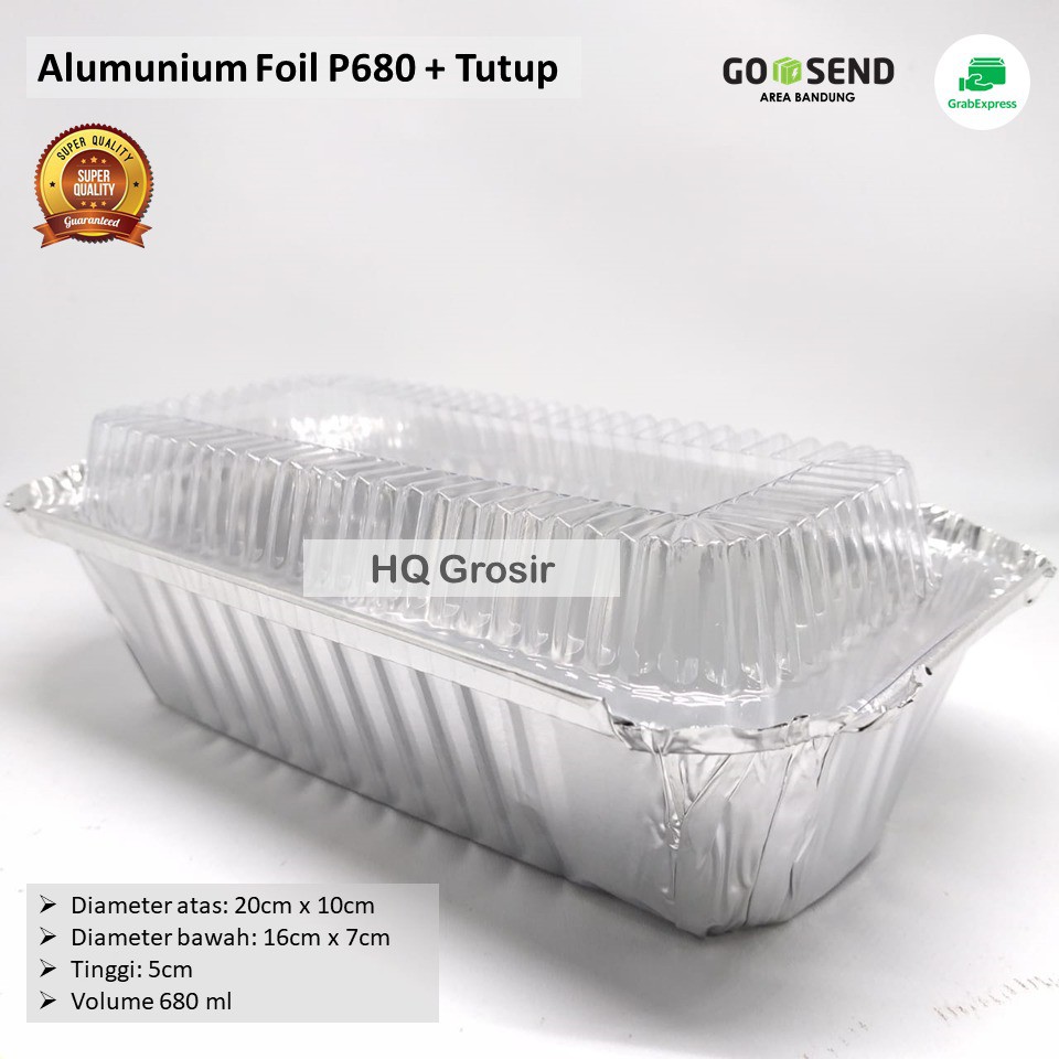Alumunium Foil Cup P680+Tutup - 1 Pack isi 20pcs, Lasagna, Macaroni Schotel