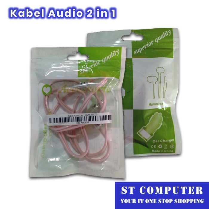 Kabel Audio Jack Cabang 2 in 1