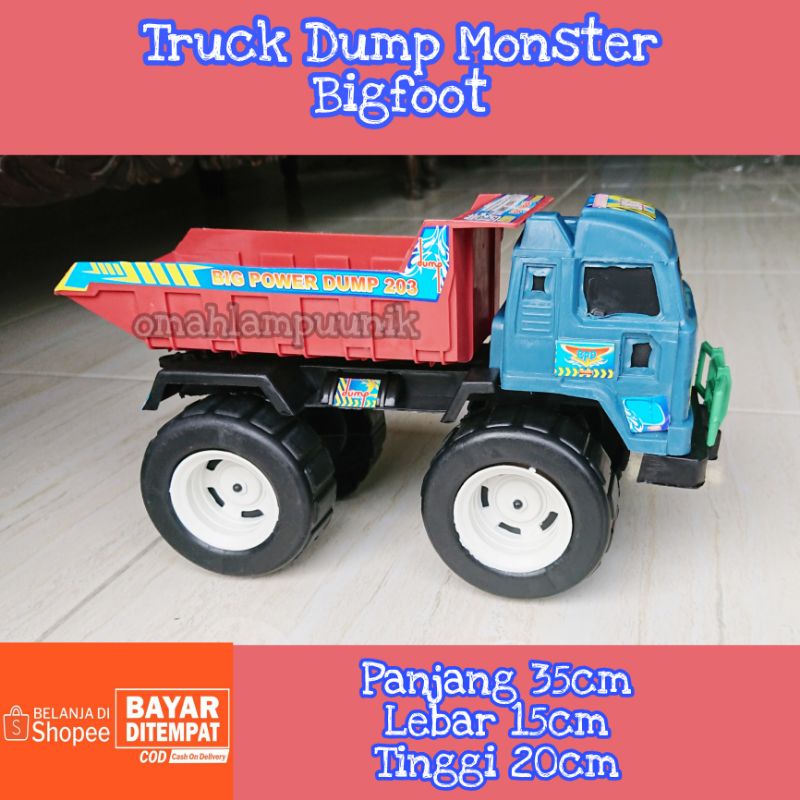 AJ Mainan Anak Mobil Truk Pasir Monster Bigfoot/ Truck Jomplang Roda Besar/Dump Truck  Monster