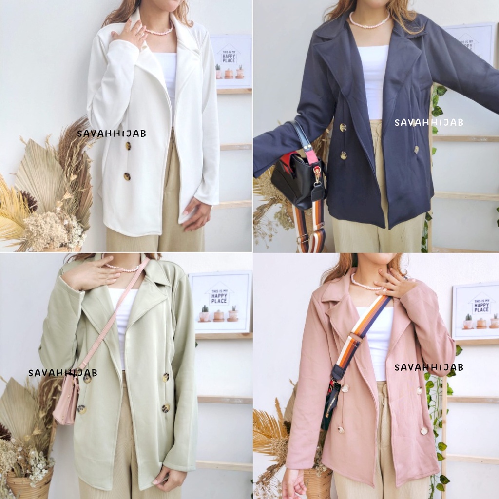 SAVAHHIJAB - BLAZER WANITA/BLAZER KERJA/BAHAN SCUBA TEBAL