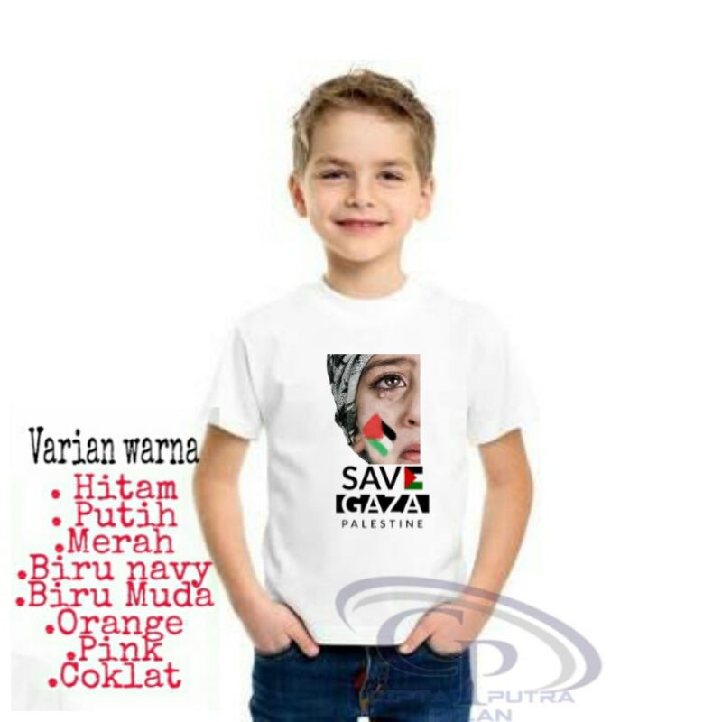 Kaos Baju Anak/Kaos Save Palestina/Kaos Anak Laki laki Kaos Anak Peremuan/Kaos Cewek Cowok