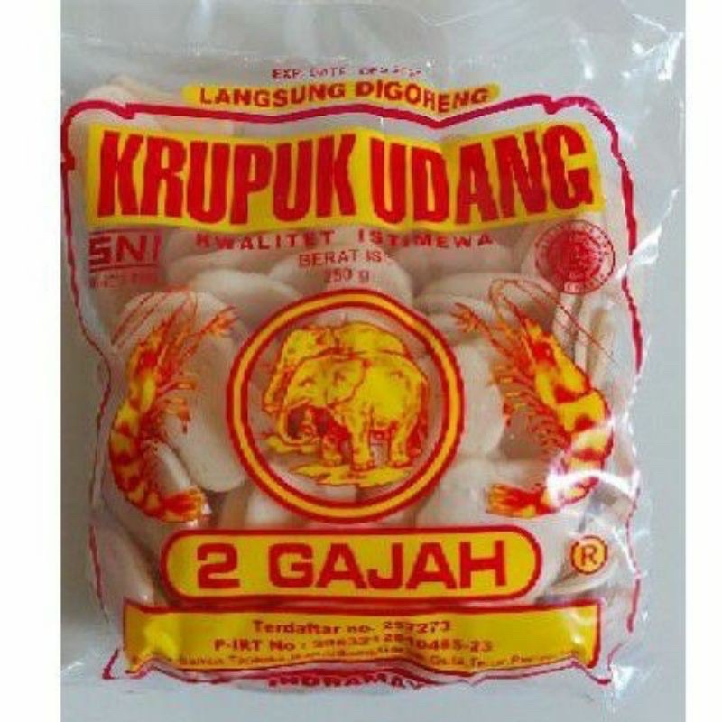 Krupuk Udang Cap 2 gajah 250gr