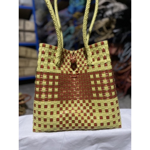 Long Handle Jali Bag Lemon Gold