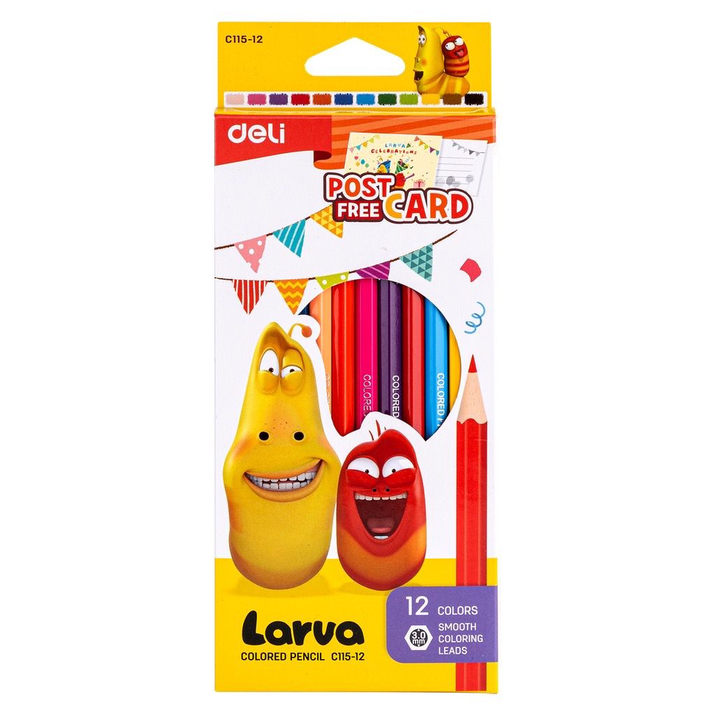 

Deli Larva School Color Pencil / Pensil Warna 12/24 Warna Mudah Diraut Warna Cerah dan Tebal EC115