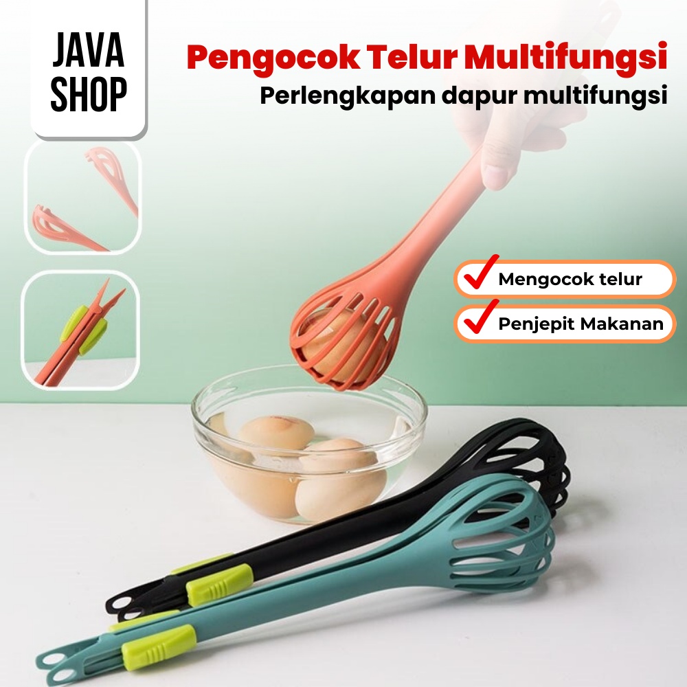 JAVASHOP Pengocok Telur Penjepit Makanan Multifungsi 2 in 1