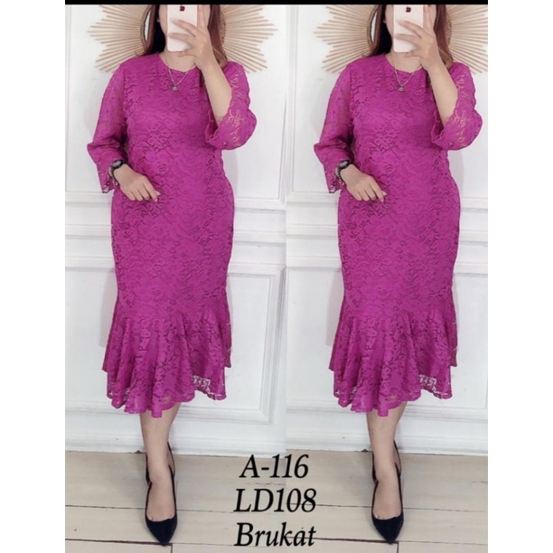 Dress Brukat Elgana/Dress Wanita